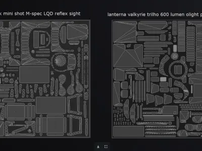 red dots Low-poly 3D model