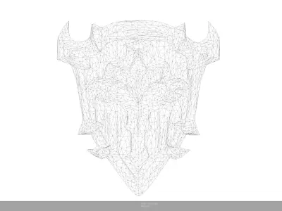 Stylized Knights Shield Game Ready - AI Low-poly 3D model