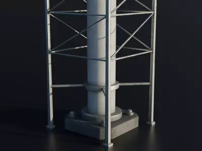 Antenna Large Industrial - Parabolic Roof Unit - Type B Low-poly 3D model
