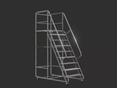Realistic Ladder 3D Model with Detailed Rungs and Frame Low-poly 3D model