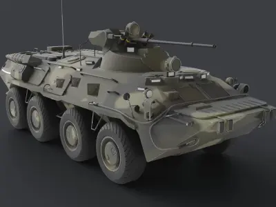 BTR-80A - Armoured Personnel Carrier Low-poly 3D model