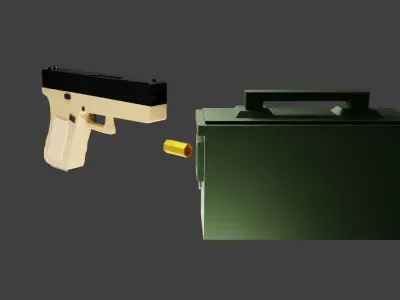 Glock Low poly  Low-poly 3D model
