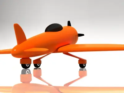 Propeller Plane-Cartoon Low-poly 3D model