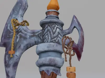 Un Axe medium poly model to a game or Low-poly 3D model