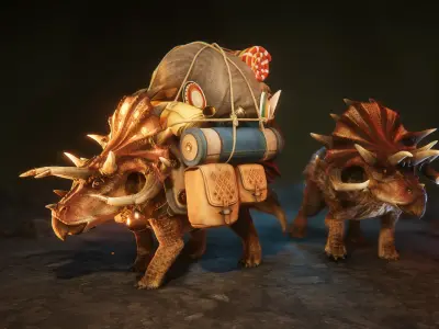 Merchant lizard Low-poly 3D model