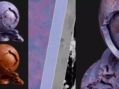 Patina Materials 13-14 - PBR - Seamless - 4k - SBSAR Low-poly 3D model