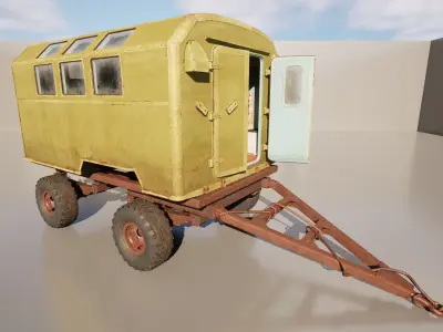 Post Soviet Trailer  - UE5 Low-poly 3D model