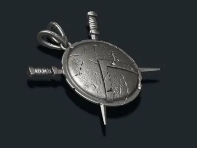 Spartan Shield Sword pendant 3D print model