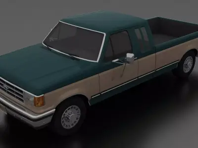 F-Series F-250 XLT Lariat Pickup SuperCab 1987 Low-poly 3D model