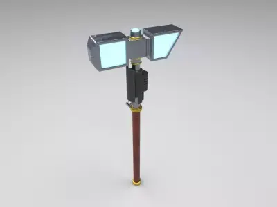 Stylized sci-fi force hammer Low-poly 3D model