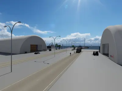 Sea port scene 3D model