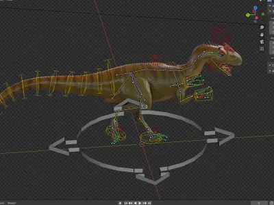 Allosourus Game Ready t - rex dinosaur Low-poly 3D model