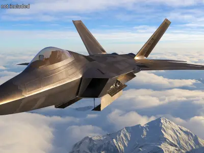Lockheed Martin F 22 Raptor Rigged 3D model