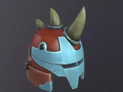 Helmet in 3D asset game Low-poly 3D model