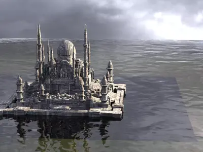 Star Wars inspired Coruscant city temple 3D model