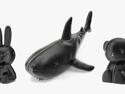 Latex Figures with Zipper Collection 3D model