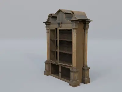 Bookcase antique Low-poly 3D model purchase
