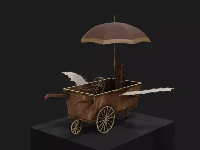 Flying Steampunk Cart 3D model