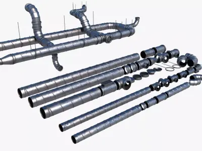 Ventilation System Low-poly 3D model
