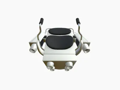 Jetpack G05 White Aluminum - SciFi Character Design Low-poly 3D model