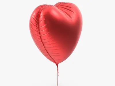 Red Heart Foil Balloon 3D model