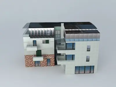 Commercial And Residential Building  Low-poly 3D model