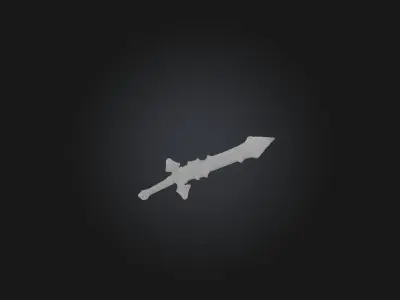 Rust-Encrusted Sword Model Low-poly 3D model