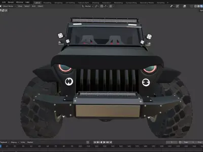 Off-road  jeep Low-poly 3D model
