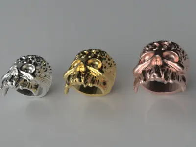 Exclusive customized Skull ring for 3Dprint 3D print model