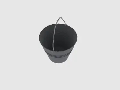  bucket steel Low-poly 3D model