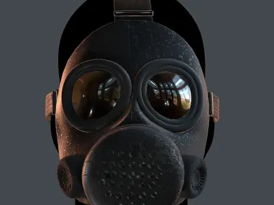 Gas mask helmet 3d model scifi Low-poly  Low-poly 3D model 10