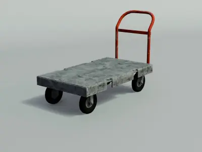 Hand Cart Low-poly 3D model purchase