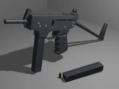 91 cedar submachine gun Low-poly 3D model