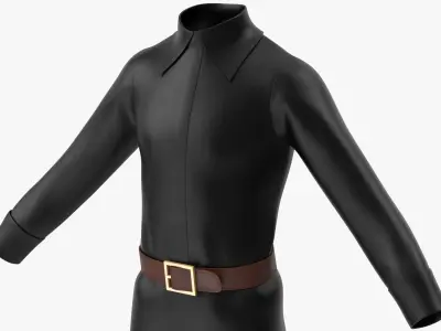  Coat Black with Belt 