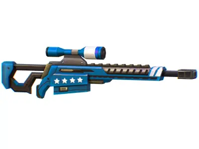 LowPoly Cartoon Sci-Fi Sniper Rifle Future Low-poly 3D model get