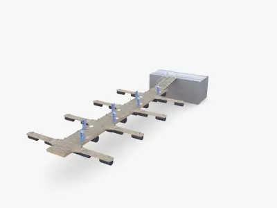Pontoon dock V3 3D model