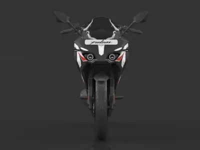 Bajaj Pulsar RS 200 Motorbike White booking for Ex-Showroom Low-poly 3D model
