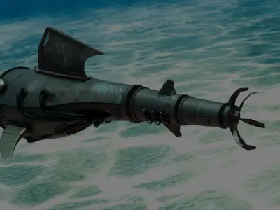 Steampunk  submarine Low-poly 3D model