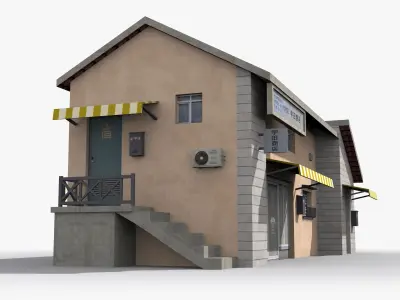 Japanese House x15 Low-poly 3D model