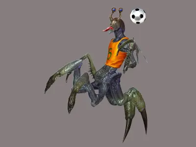 Alien Football Player Free 3D model