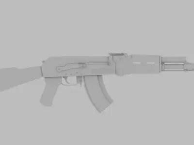 AK 47 rifle gun low poly  Free low-poly 3D model