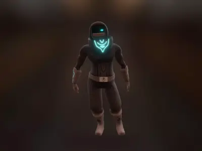 Post apocalyptic cyber warrior 3D model