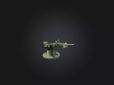 Anti-aircraft Gun Low-poly 3D model