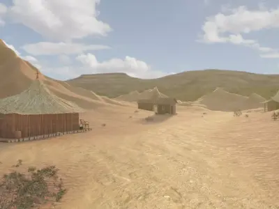 Desert Village At Sunset 3D model