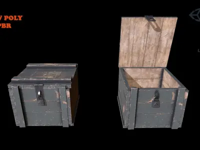 Army Crate 1 Low Poly Low-poly 3D model