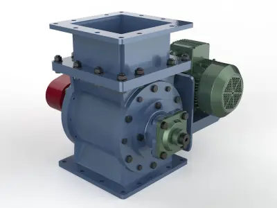 Rotary valve Low-poly 3D model