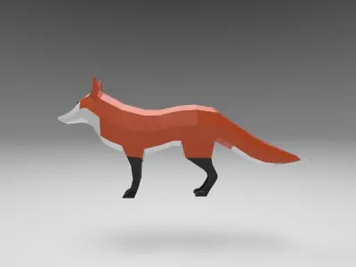 Low poly fox 3d Model Low-poly 3D model