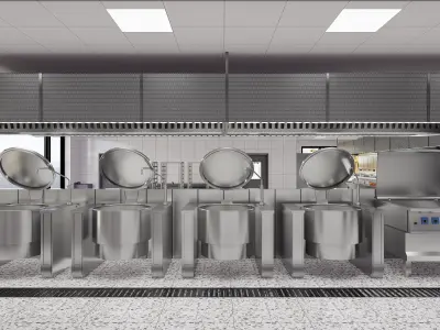 Commercial Kitchen 3 3D model purchase