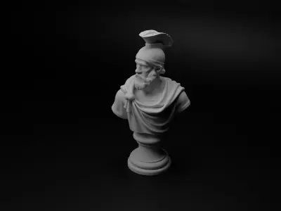 Byzantine Soldier Bust Chess 3D print model