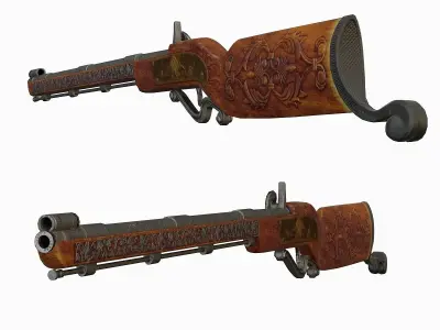 low poli classic rifle Low-poly 3D model